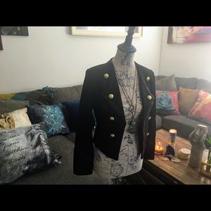 Express DRAPE COLLAR EMBELLISHED MILITARY JACKET